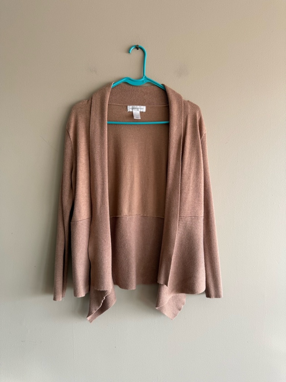 Christopher & Banks Open-Front Cardigan in Dark Tan - Picture 2 of 8